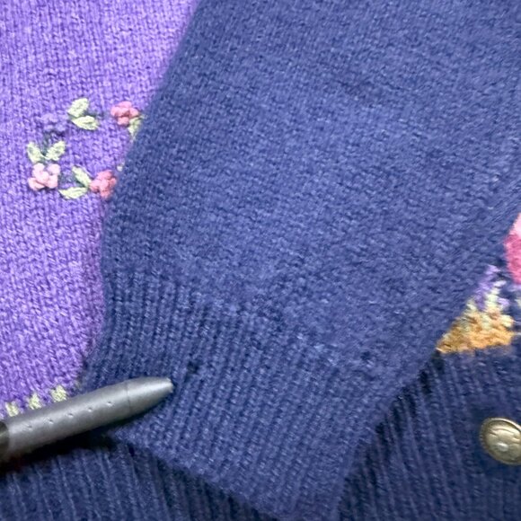 Vintage Woolrich Floral Colorblock Wool Sweater Grandma Cottagecore Cozy Old S - Picture 6 of 9